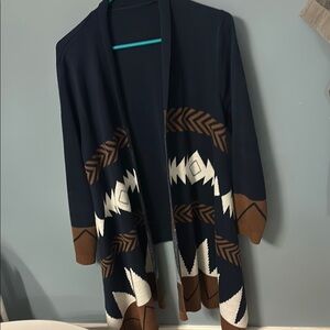 Navy Blue Patterned Women's Sweater